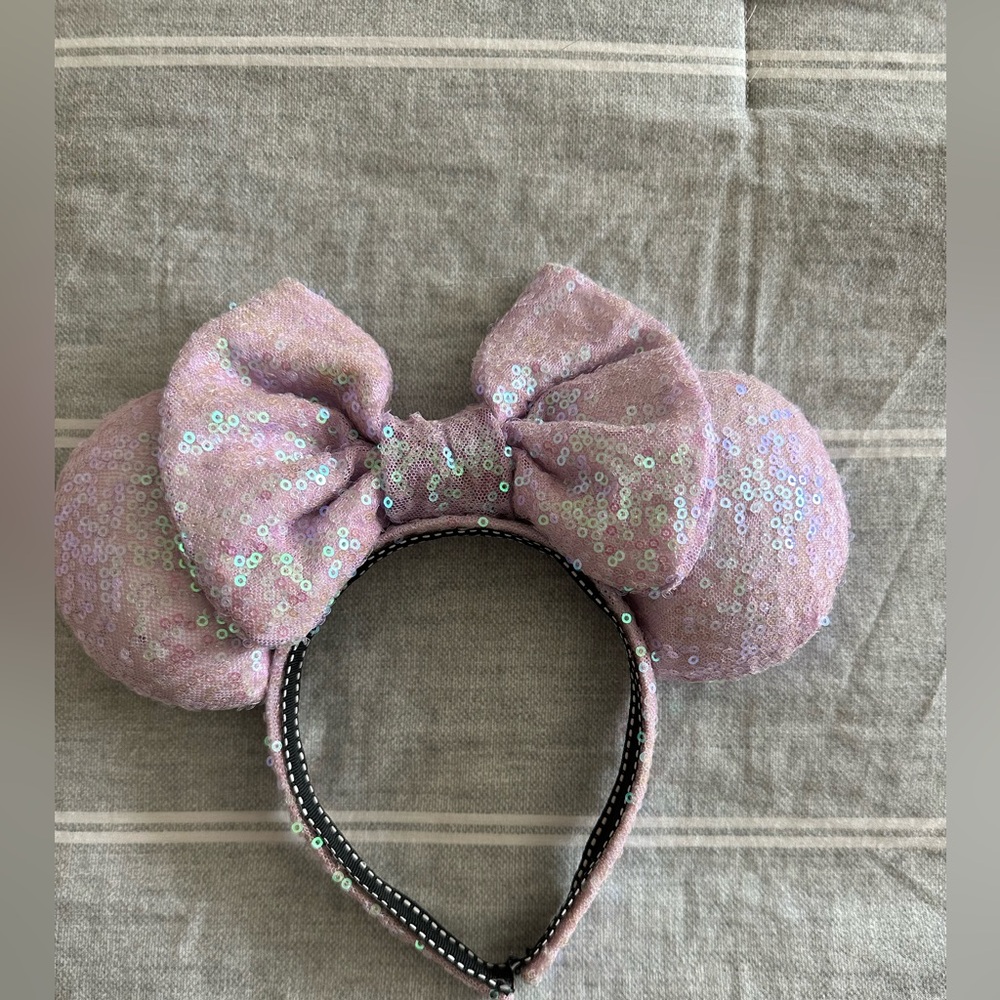 Pink Sequin Minnie Mouse Ears Headband